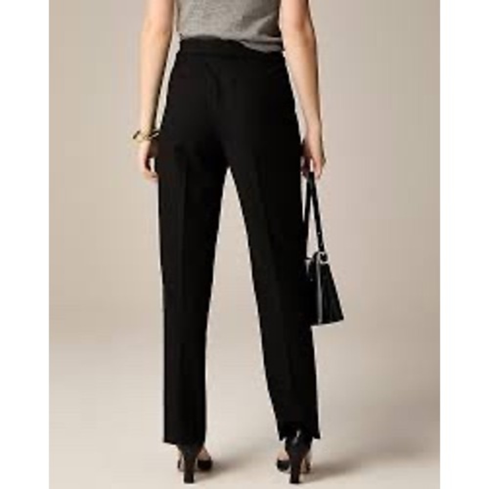 J. Crew Black Kate Pants Size 8 Straight Leg Flat Front Office Workwear